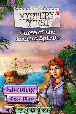 Mystery Quest: Curse of the Ancient Spirits (Nintendo DS) screenshot: Mystery Quest: Curse of the Ancient Spirits title screen