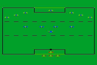 Kickback (Atari 8-bit) screenshot: Preparing to Kick Off