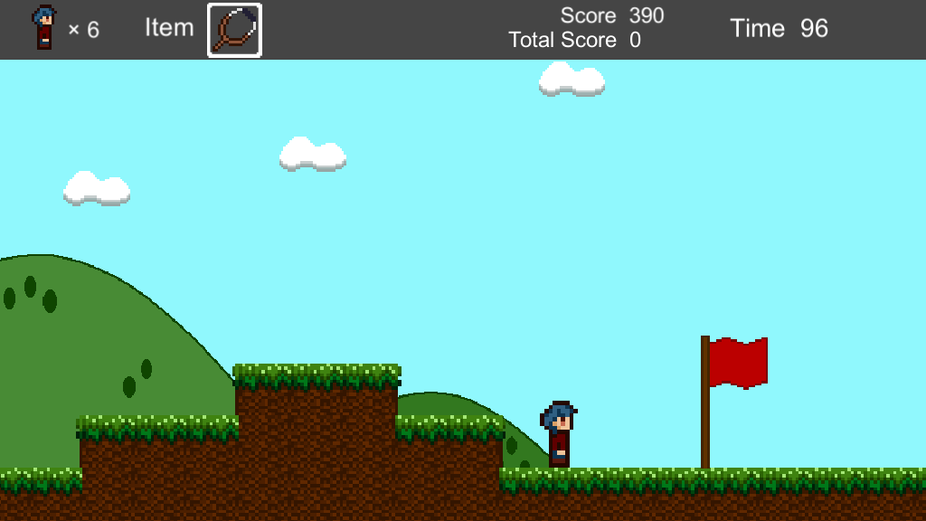 Yoko Scroll (Windows) screenshot: End of the level