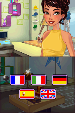 Imagine: Boutique Owner (Nintendo DS) screenshot: Language selection (EU)