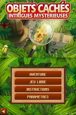 Mystery Stories: Island of Hope (Nintendo DS) screenshot: Objets Cachés: Intrigues Mystérieuses title screen