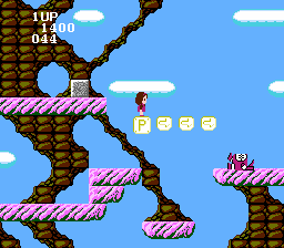 Miracle Ropit's Adventure in 2100 (NES) screenshot: Found a hidden bonus