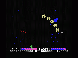 Alpha Blaster (MSX) screenshot: Just a few aliens to go...