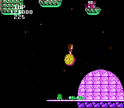 Miracle Ropit's Adventure in 2100 (NES) screenshot: In space