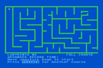 Labyrinth Run (Atari 8-bit) screenshot: Choosing a Maze