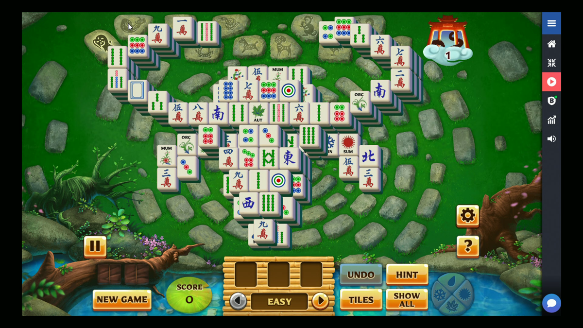 Mahjong Garden HD (Browser) screenshot: Ox Puzzle