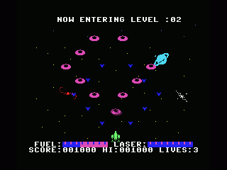Alpha Blaster (MSX) screenshot: They are moving towards you at a fast pace!