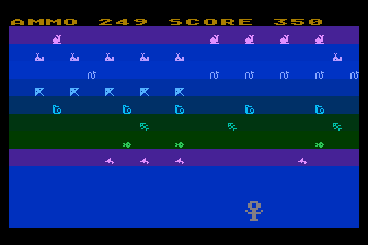 At the Codfish Ball (Atari 8-bit) screenshot: Hitting Targets