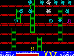 Pandemonia (ZX Spectrum) screenshot: Later levels have more aliens.