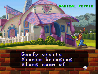 Magical Tetris Challenge (Nintendo 64) screenshot: Story line (Goofy)