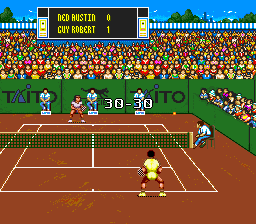 Davis Cup Tennis (SNES) screenshot: Tied up
