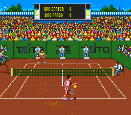 Davis Cup Tennis (SNES) screenshot: Clay court