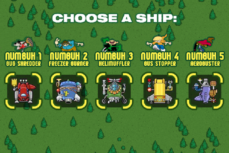 Codename: Kids Next Door - Operation: G.R.A.D.U.A.T.E.S. (Browser) screenshot: Choose a ship