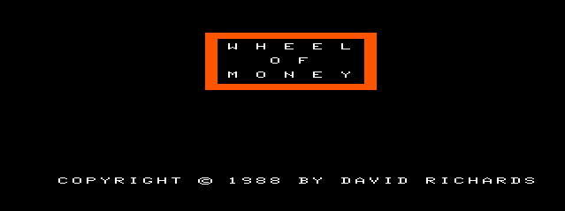 Wheel of Money (TRS-80 CoCo) screenshot: Title Screen