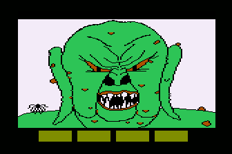 Abraxas Adventure #1: Assault on the Astral Rift (Atari 8-bit) screenshot: Encountering an Ogre