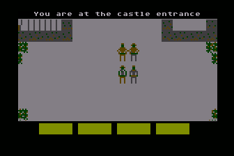 Abraxas Adventure #1: Assault on the Astral Rift (Atari 8-bit) screenshot: At the Castle Entrace