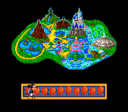 Mickey no Tokyo Disneyland Daibōken (SNES) screenshot: Map of Tokyo Disneyland