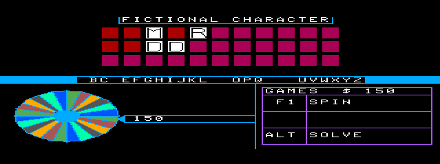 Wheel of Money (TRS-80 CoCo) screenshot: Filling in the Puzzle