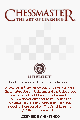 Chessmaster: The Art of Learning (Nintendo DS) screenshot: Splash Screen