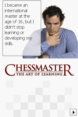 Chessmaster: The Art of Learning (Nintendo DS) screenshot: Josh Waitzkin, our guide and mentor.