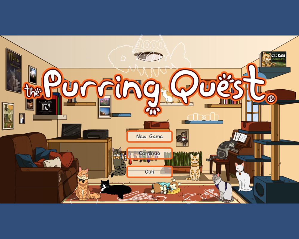 The Purring Quest (Windows) screenshot: Main screen updates as you advance.