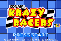 Konami Krazy Racers (Game Boy Advance) screenshot: Title Screen