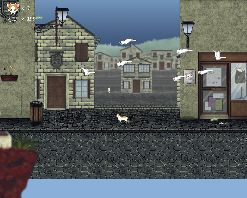 The Purring Quest (Windows) screenshot: Poop attack!