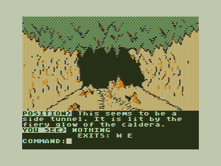 Hall of the King III: The Earthstone Revealed (TRS-80 CoCo) screenshot: Dangerous Caverns