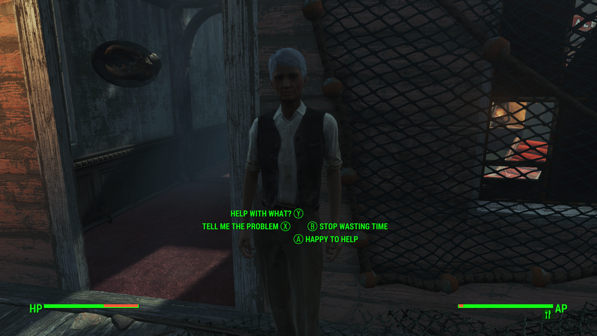 Fallout 4: Far Harbor (Xbox One) screenshot: Captain Avery is the leader of Far Harbor