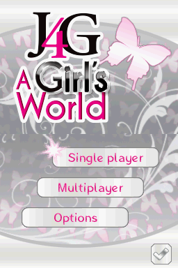 J4G: A Girl's World (Nintendo DS) screenshot: English Main Menu