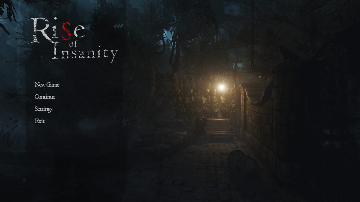 Rise of Insanity (Windows) screenshot: Main menu (you won't see it in the beginning of the game)