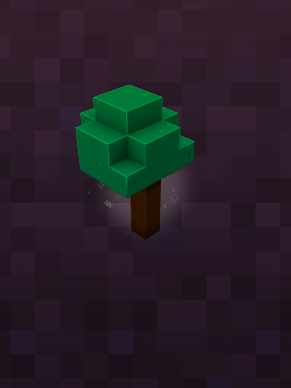 Minecraft Earth (iPad) screenshot: Tapping a tree