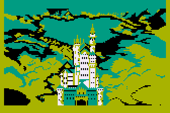European Scene: Jigsaw Puzzles Vol 2 (Atari 8-bit) screenshot: Neuschwanstein Castle
