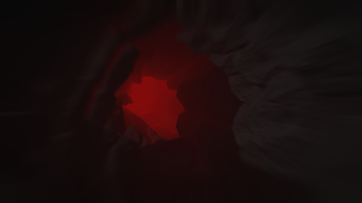 Rise of Insanity (Windows) screenshot: Flying through a red cave as a bird -- a hallucination?
