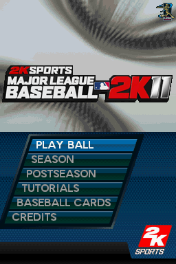 Major League Baseball 2K11 (Nintendo DS) screenshot: Title Screen & Main Menu