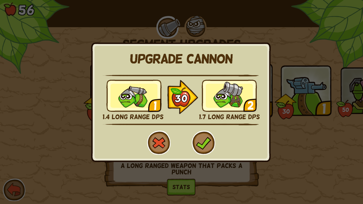 Battlepillars: Gold Edition (Windows) screenshot: Upgrading the cannon