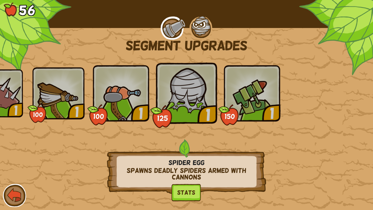 Battlepillars: Gold Edition (Windows) screenshot: Each segment can be upgraded up to three times