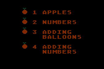 microAddition (Atari 8-bit) screenshot: Main Menu