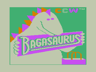 Bagasaurus (TRS-80 CoCo) screenshot: Title Screen