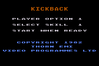 Kickback (Atari 8-bit) screenshot: Title Screen