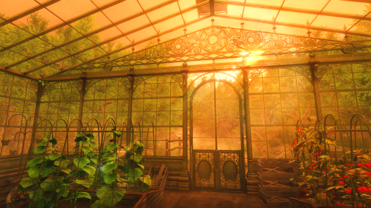 Rise of Insanity (Windows) screenshot: Greenhouse looks nice in daylight