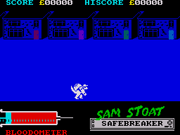 Sam Stoat: Safebreaker (ZX Spectrum) screenshot: Picking a difficulty level.