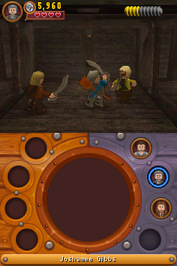 LEGO Pirates of the Caribbean: The Video Game (Nintendo DS) screenshot: Story Mode (level 1-3 "Battle at Sea")
