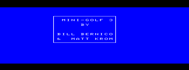 Mini-Golf 3 (TRS-80 CoCo) screenshot: Title Screen