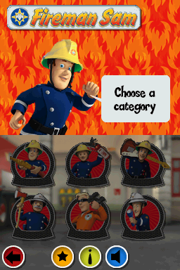 Fireman Sam (Nintendo DS) screenshot: Choose a category