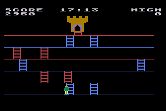 Castles and Keys (Atari 8-bit) screenshot: Climb the Ladders