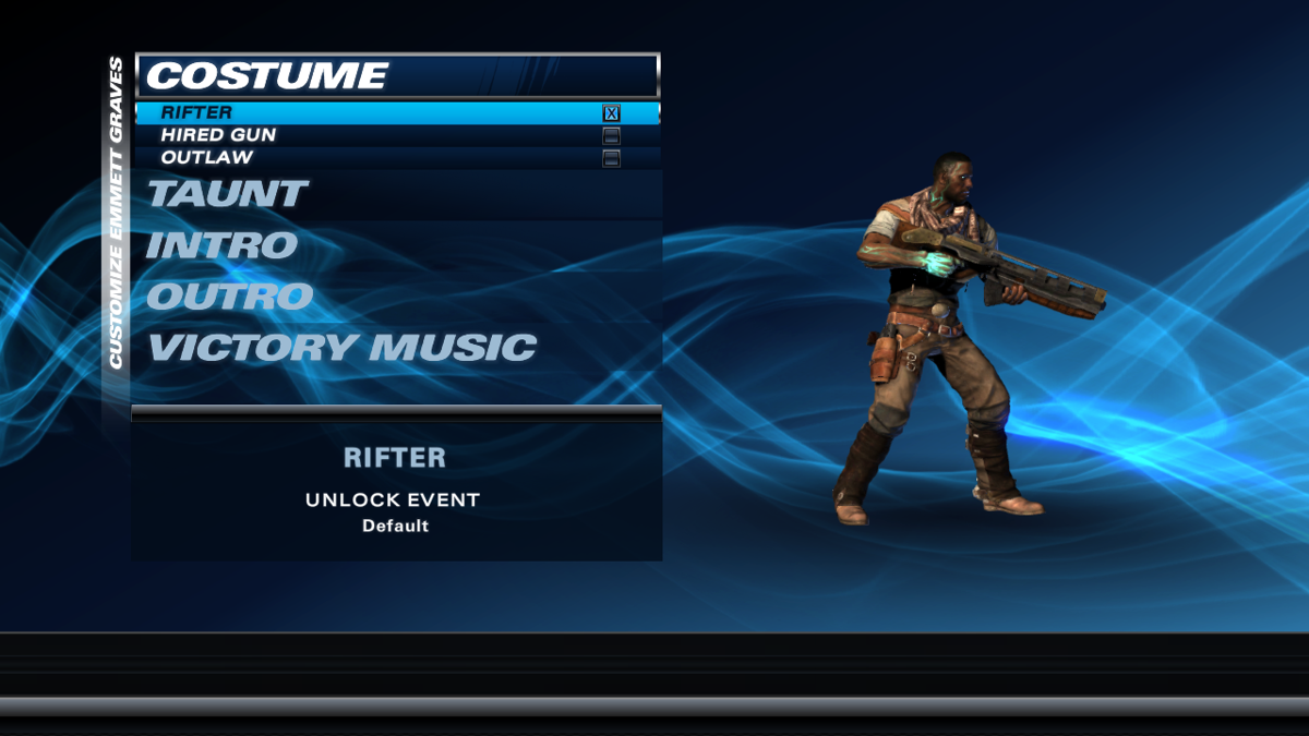 PlayStation All-Stars Battle Royale: Starhawk's Emmett Graves (PlayStation 3) screenshot: Rifter costume