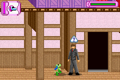 Secret Agent Barbie: Royal Jewels Mission (Game Boy Advance) screenshot: That Robot Puppy can distract guards