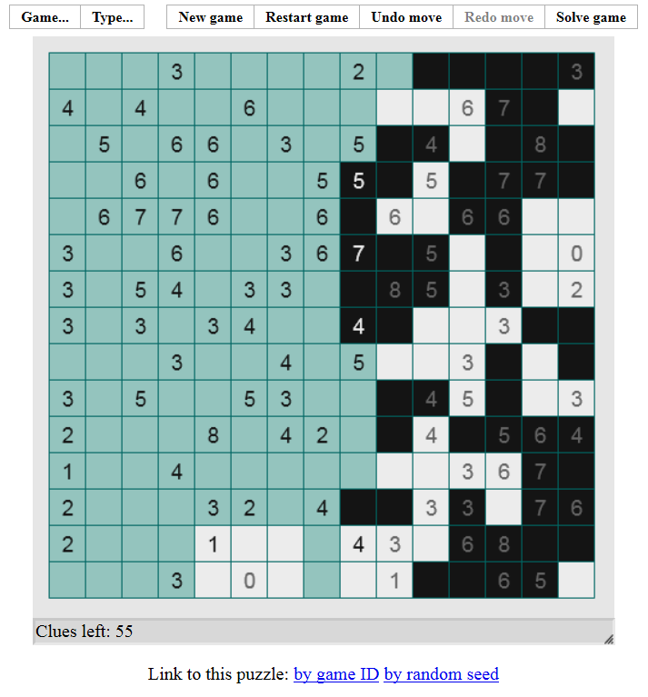 Mosaic (Browser) screenshot: A game in progress