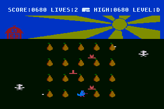 Flapper (Atari 8-bit) screenshot: Pears are a Challenge